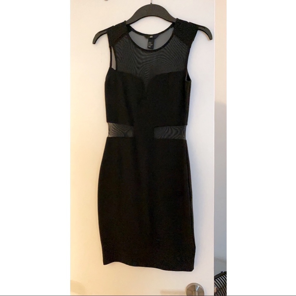 Sexy mesh black dress